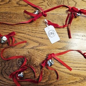 DIY 6 Ft Holiday Garland with Red Ribbons and Bells